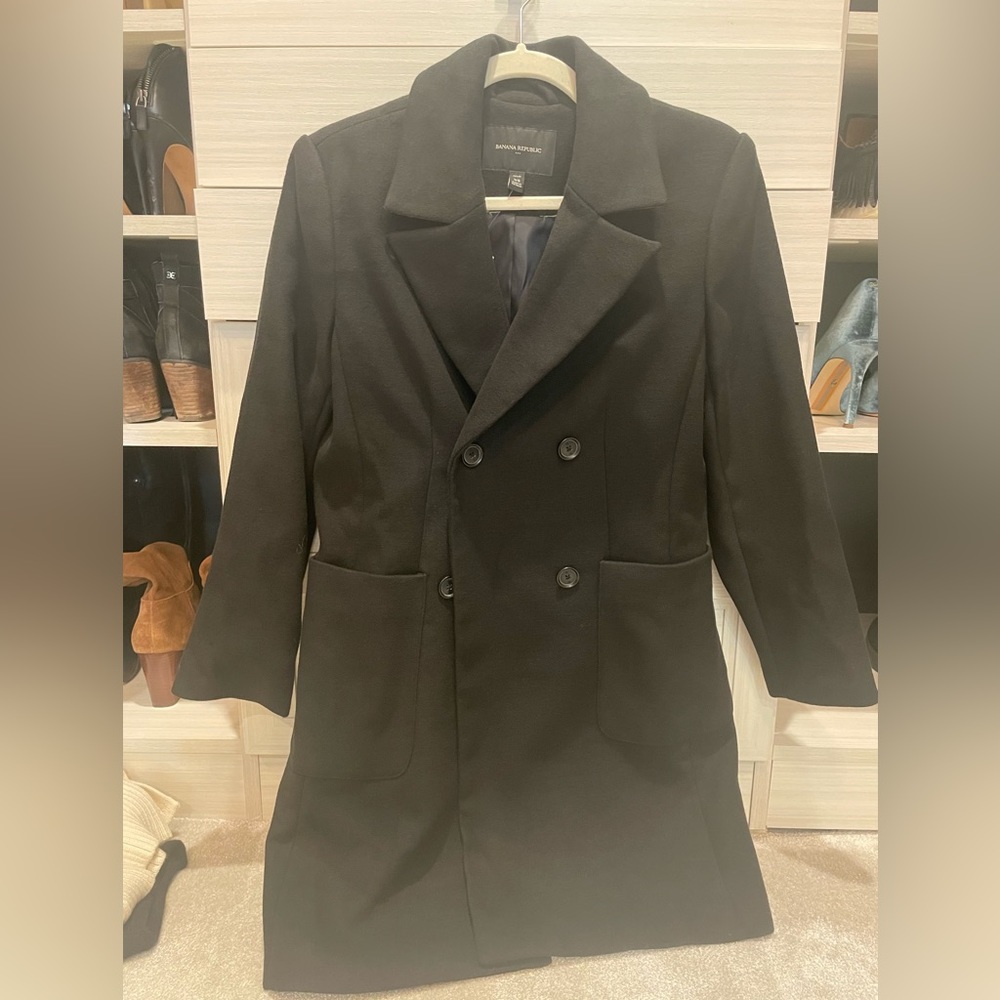 Banana Republic women’s petite XS black winter coat, NWT